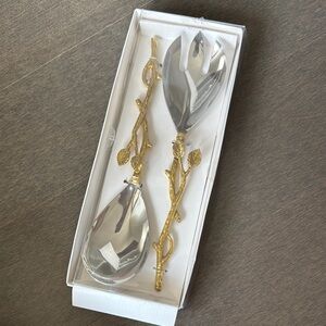 Elegant Gold and Silver Salad Servers